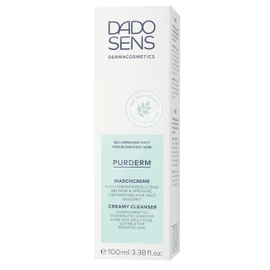 DADO SENS Purderm Wash Cream 100 ml - Mild Deep Cleansing Blemished Skin of All Ages - Also Accompanying Therapy for Acne & Late Acne - Suitable for Sensitive Skin, Vegan