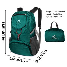 WATERFLY Hiking Travel Backpack Lightweight Camping Bags for Women & Men