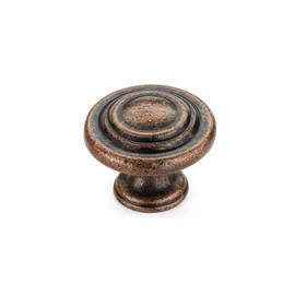 Richelieu Hardware BP10734193 Notre-Dame Collection 1 5/16-inch (34 mm) Antique Copper Traditional Cabinet and Drawer Mushroom Knob for Kitchen, Bathroom, and Furniture