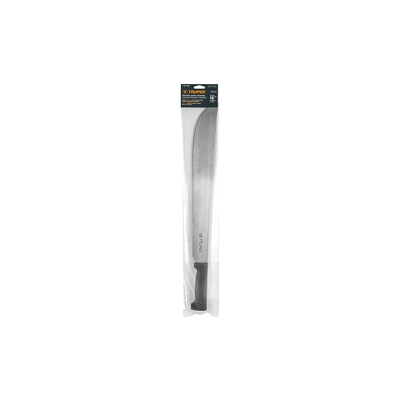 TRUPER T-460-18BB Black Handle 18" Straight Blade Machete, Rivetless in