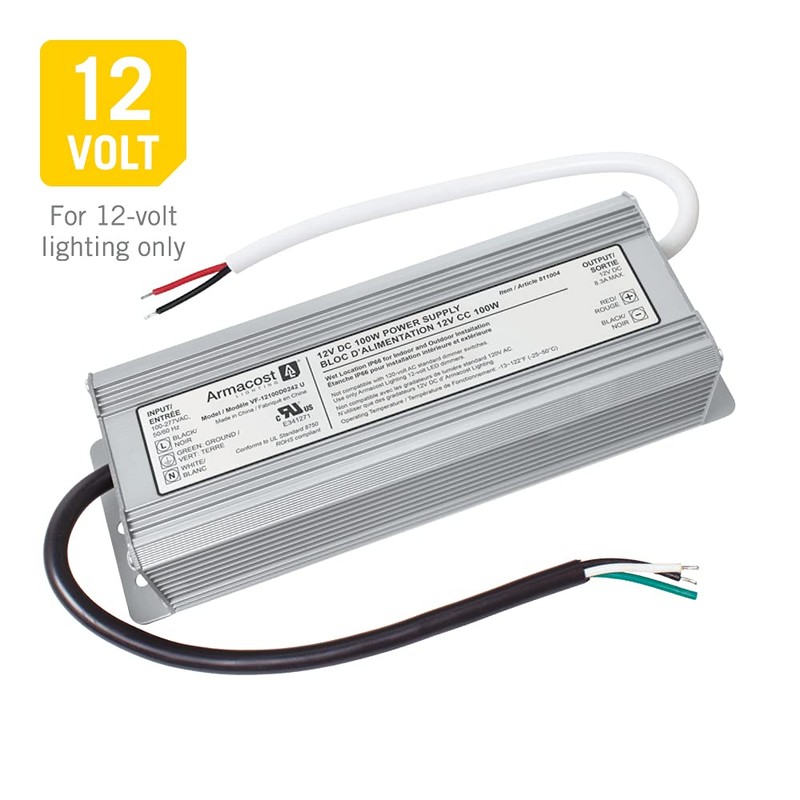 Armacost Lighting 811004 100 Watt Standard Indoor/Outdoor Power Supply, Gray