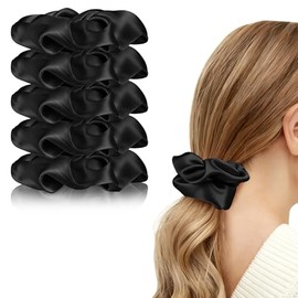 Coleteros de sat n, 5 Piezas Coleteros de Satén para Mujer, Ligas de Seda para el Cabello, Sin Marcas, Sin Encrespamiento, Bandas Elásticas para el To