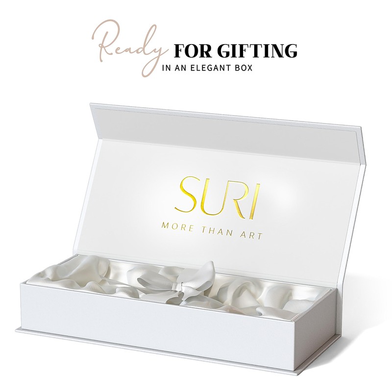 SURI White Modern Mezuzah Case,Self Stick Mezuzah with Scroll for