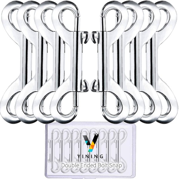 Double Ended Bolt Snap Hook 8 Set 3.5" Heavy Duty
