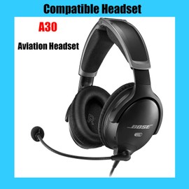 A30 Ear Pads Replacement Earpads Ear Cushion Cups Muffs Parts Cover Compatible with Bose A30 Aviation Headset. (Black)
