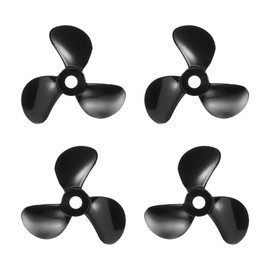 sourcing map 2Set RC Boat Propeller, 3 Blades Propellers 4mm Hole Dia 28mm OD CW Clockwise Rotating Drill Propeller for RC Boat Hobbies, DIY Ship Model, Black