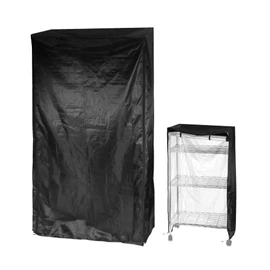 QWORK Storage Shelving Unit Cover, Wire Rack Cover for Shelf 36X14X72in, 210D Oxford Cloth, Keeps Rack Clean, for Home, Office, Storage and Garage, Black