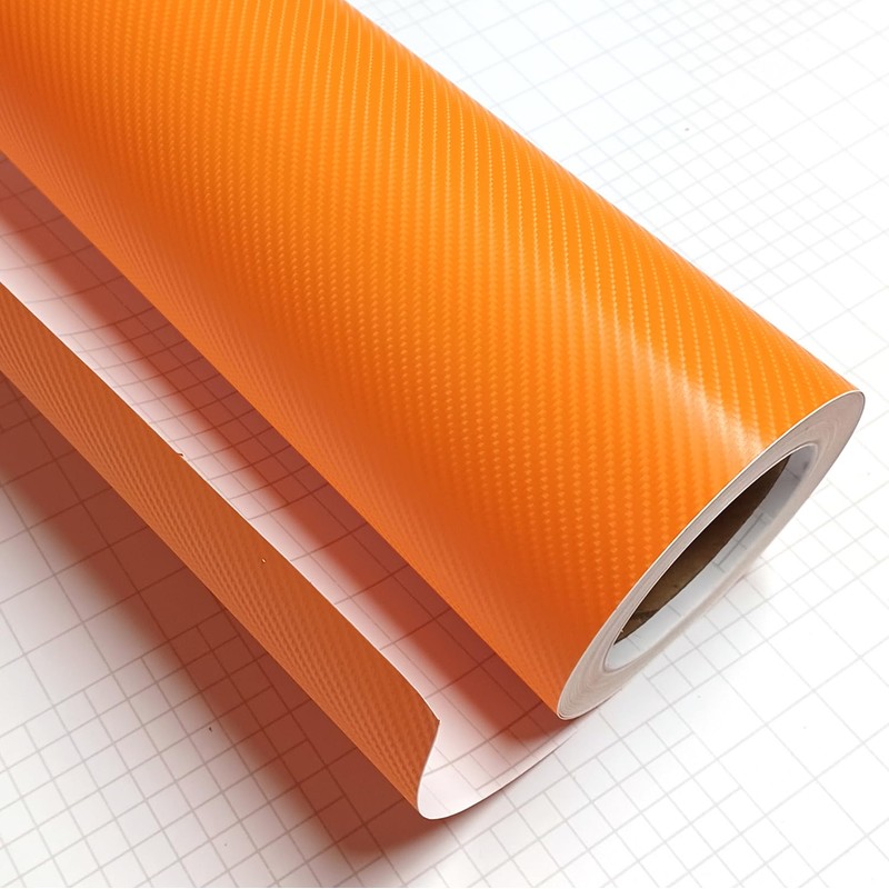 DIYAH 4D Orange Carbon Fiber Vinyl Wrap Sticker with Air
