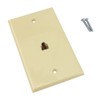 Single Gang Flush Mount Phone Plate, Ivory