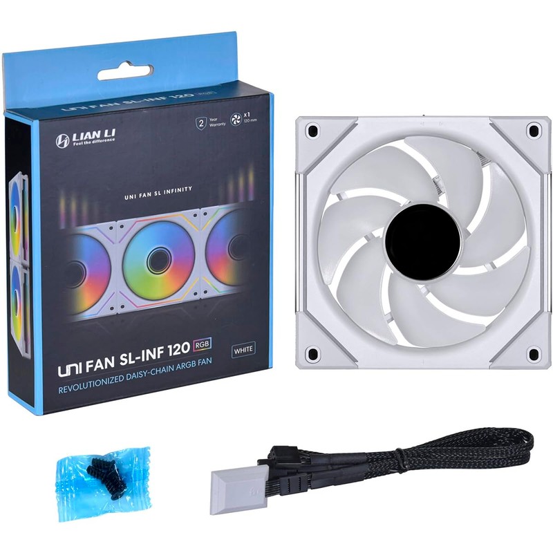 Lian-Li UNI FAN SL-Infinity ARGB PWM Case Fan - White,