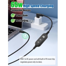 YACSEJAO USB C to DC 5.5x2.1mm Adjustable Voltage Power Cable, 1M/3.3 FT