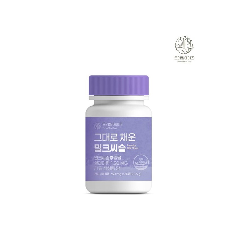 트리밀데이즈 그대로 채운 밀크씨슬 750mg x 30정 1박스 2개 이상