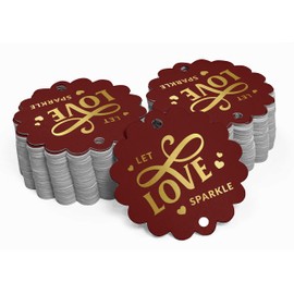 Inkdotpot Gold Foil Paper Hang Tags Let Love Sparkle Wedding Favor Tags 50 Pieces