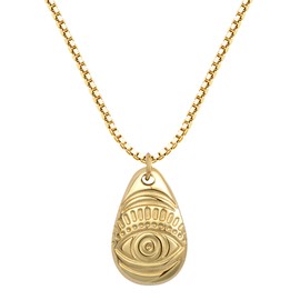 Joo&Rind Nazar Women's Eye Necklace, Gold Chain with Evil Eye Pendant, 18 Carat Choker Chain, Hypoallergenic Stainless Steel Jewellery Gifts for Women, Stainless Steel, No Gemstone