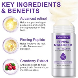 Advanced Retinol Firming Serum Stick, 3-In-1 Skincare Solution Smoothes,Neck Tightening & Firming Wrinkles,Hydrating & Anti-Aging Serum for All Skin Types