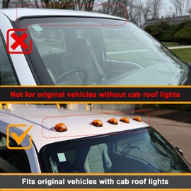 Aexploer LED Cab Roof Marker Lights Compatible with F250 F350 F450 F550 1999-2016 & for F650 F750 2004-2017 Top Clearance Running Lamp Replacement Assemblies 5PCS (Smoke Lens & White Light)