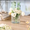 6 Pack Square Glass Vases for Centerpieces 4" x 4"