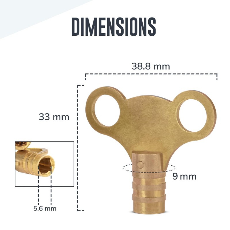 ZAVIA Radiator Bleed Key 2 Pack Brass Radiator Key Set