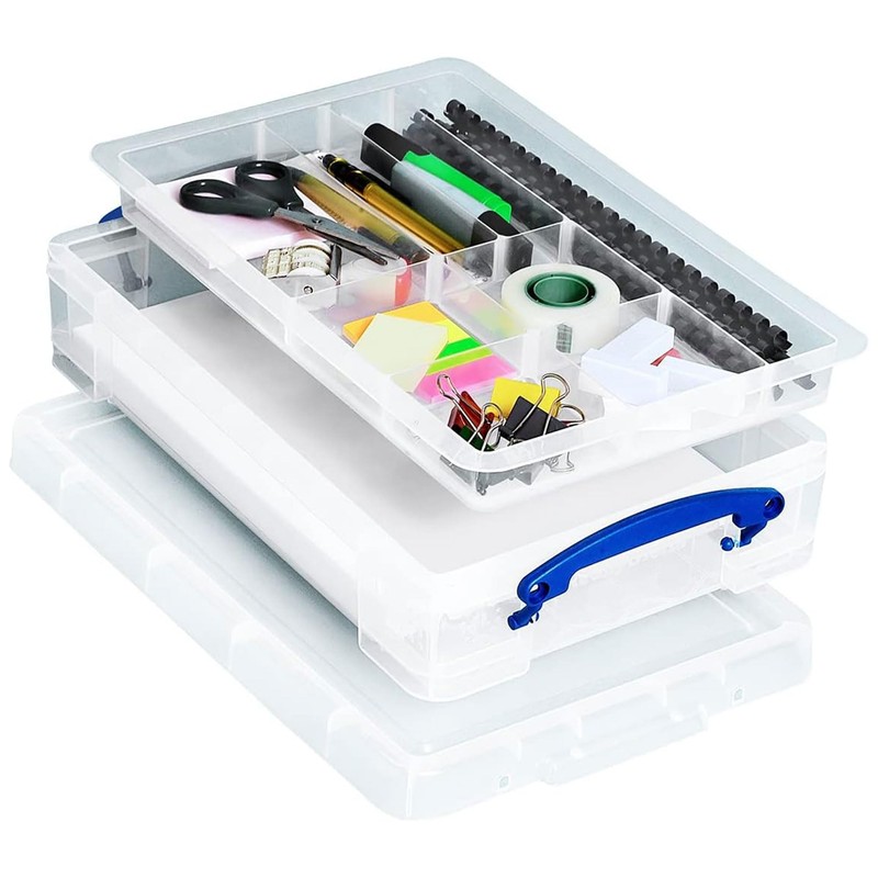 Really Useful Box 4C Plastic Stackable Storage Container with Snap