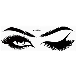 yueton Fashion PVC Black Eyelashes Eyes Brows Wall Decals Waterproof Removable Big Eye Wall Sticker Art Decal Wallpaper Murals Women Beautiful Eyes Wall Decoration Sticker for Beauty Salon Home