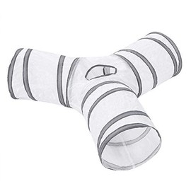 Cat Tunnel, Cat Tunnel, Cat Toy, Cat Sleeping Bag, 3-Way Foldable, Convenient Storage, Suitable for Cats, Small Dogs, Rabbits, etc. (White)