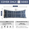 BlissBlush Dark Blue Boho Lumbar Throw Pillow Cover 14X36, Decorative