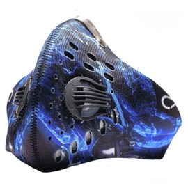 ECO-GEAR Anti Pollution Face Mask Military Grade | Smoke, Exhaust Gas, Dust (Large, Blue Mist)