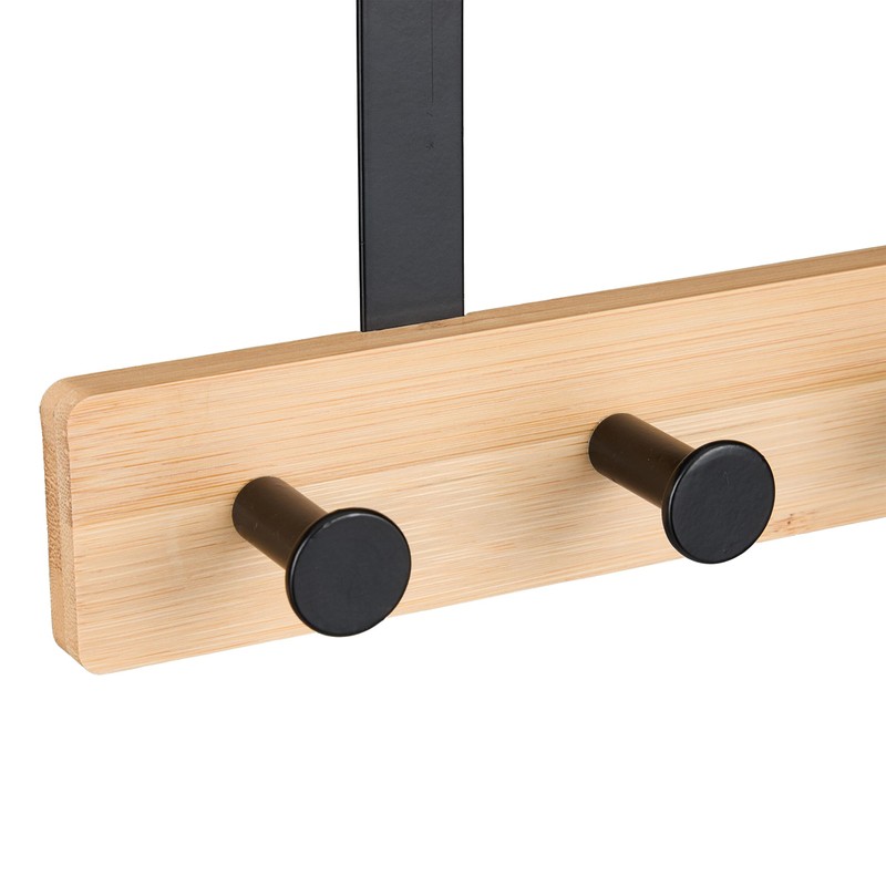 Relaxdays Door Coat Rack 4 Hooks Hook Rack for 2