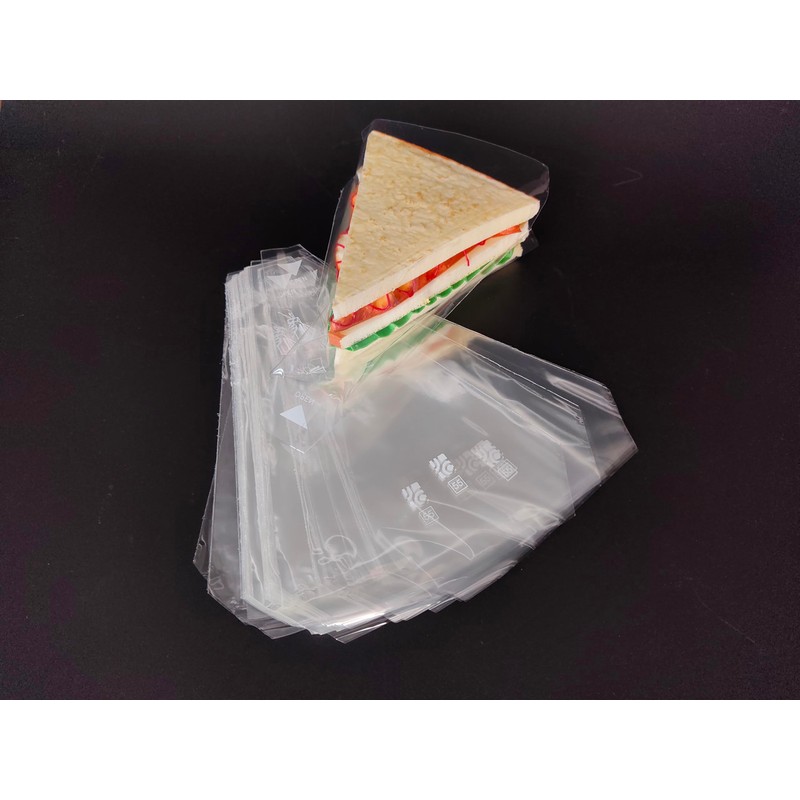 Plastic Sandwich Bags Packaging Container, Clear Triangle Bakery Wrappers for