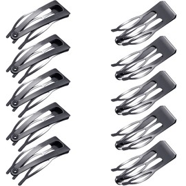 24 Pieces Double Grip Hair Clips Metal Snap Hair Clips Women Hair Barrettes for Hair Making, Salon Supplies (Gun Black)