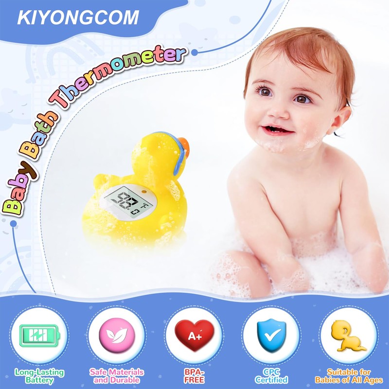Baby Bath and Room Thermometer - Floating, Auto Sleep Mode,