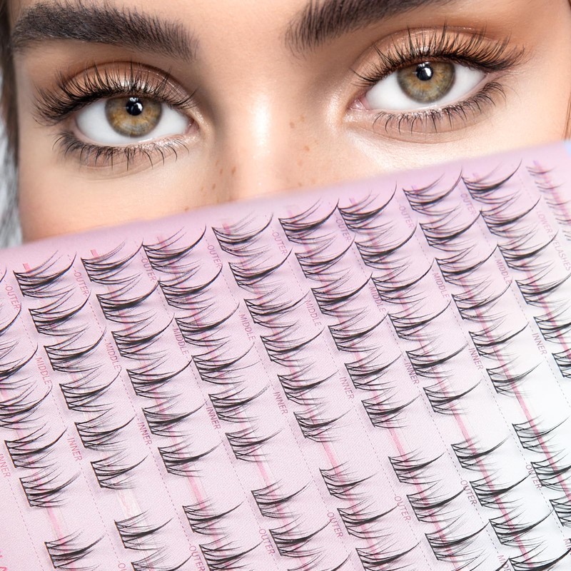 Individual Eyelash Extensions, 132 Clusters, Lash Clusters, Eyelashes, D-Curl, DIY