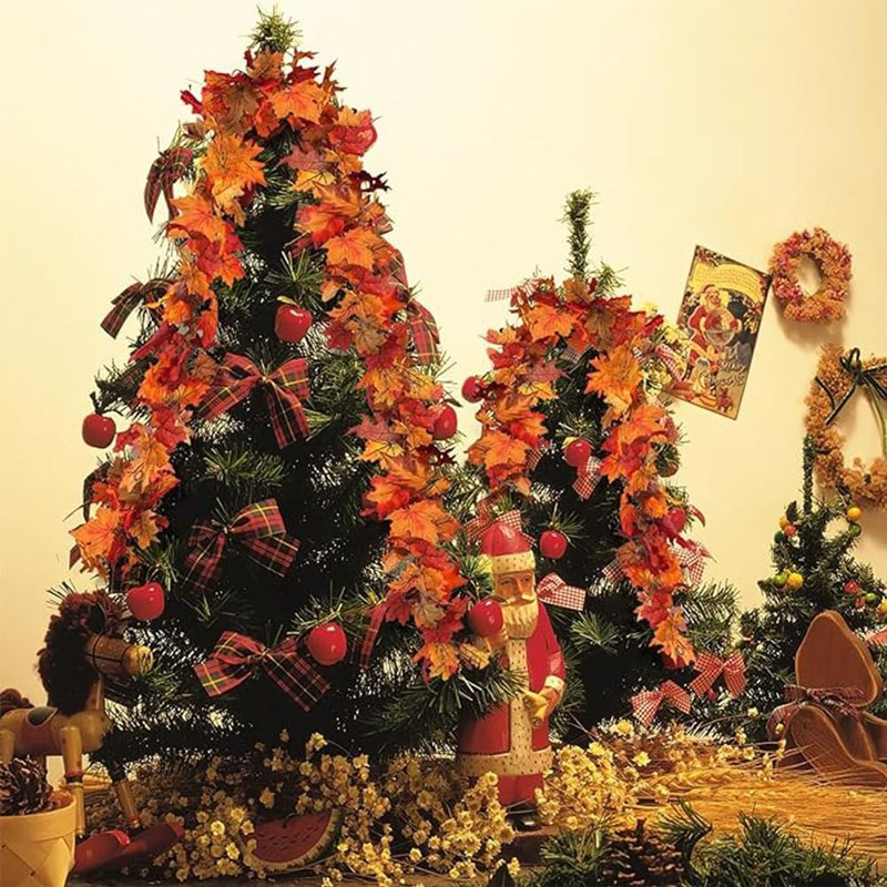 Autumn Maple Leaves Garland, 5.74ft Fall Artificial Hanging Garland, 2