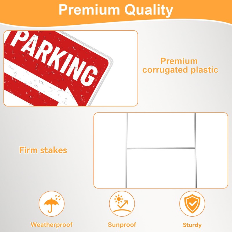 Parking Sign 2 Pack, 16"x12" Parking Signs for Outside Event,