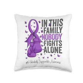 Hidradenitis Suppurativa Awareness Tees Purple Ribbon Survivor Hidradenitis Suppurativa Awareness Throw Pillow, 16x16, Multicolor
