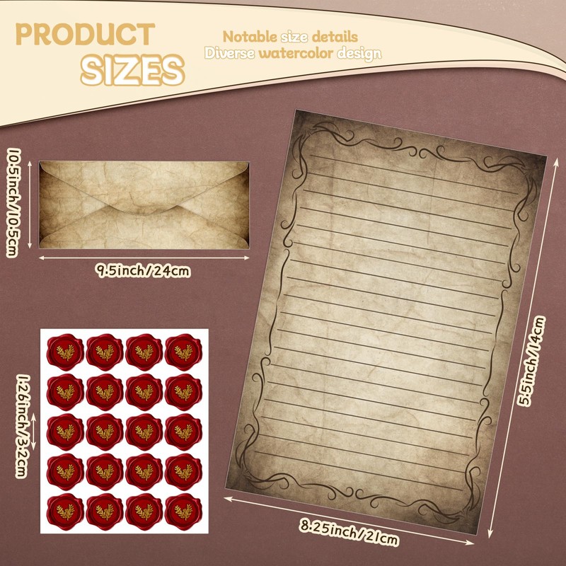 TaoBary 160 Pcs Stationery Paper Set 50 Double Sided Stationery