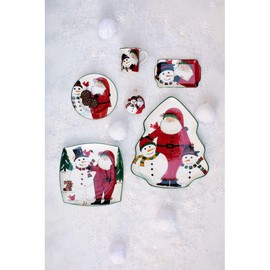 Vietri 2024 Old St. Nick Small Cheese Board, Artisan Ceramic Santa Claus Charcuterie Platter, 11.25"