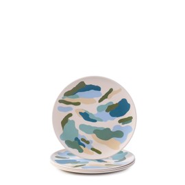 Traxx HUb 4 Pack Reusable Bamboo Plates - Non-Toxic Toddler and Kids Plate, Dishwasher Safe, Not Microwavable Dinnerware (8")