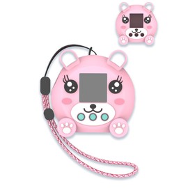 Case for Punirunes Interactive Toy Digital Pet, Soft Silicone Protective Portable Scratch Shock Resistant Shell with Lanyard，Pink.