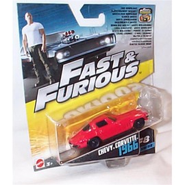 H0T WHEELS FAST & FURI0US 8 F8 red chevy corvette 1966 car 1.55 scale diecast model