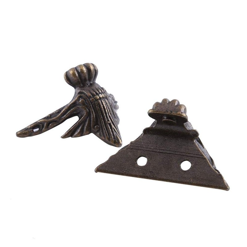 Hztyyier Legs 4Pcs Antique Brass Rectangular Zinc Alloy Box Jewelry