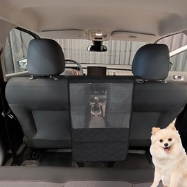 GLIDESMOOTH Dog Car Barrier, with Elastic Mesh, Universal Pet Divider, for Safe Driving with Children Pets, Easy Installation, Black, 27.6"x14.6"