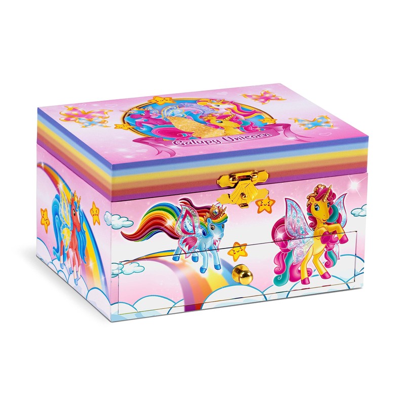 CRAZE Galupy Unicorn Schmuckkästchen Kinder mit Spieluhr, Schmuckschatulle Mädchen mit