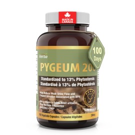 Herba Herba Pygeum Supplement 200mg – 100 Capsules | Standardized to 13% Phytosterols | Pygeum Africanum as Prostate Supplement for Men | Made in Canada