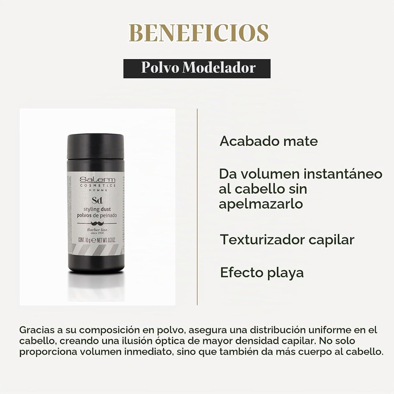 Salerm Cosmética Homme Sd Styling Dust Polvo de Peinado Hombre