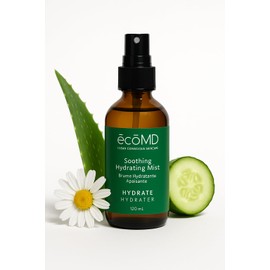 EcoMD Soothing Hydrating Mist, 4 fl oz, Natural Facial Spray with Hyaluronic Acid, Aloe, Green Tea for Sensitive Skin