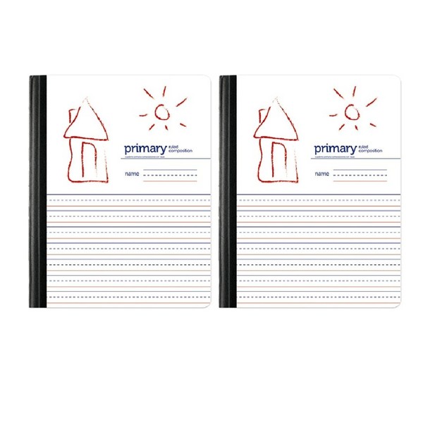 Handwriting Practice Primary Composition Book, Primary Ruled/Unruled 80 Sheets Set of 2