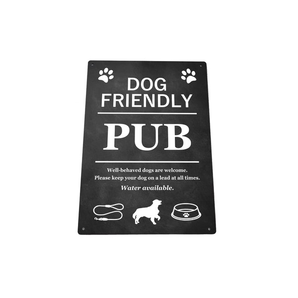 Dog Friendly Pub Printed Vinyl Waterproof Sign - Stylish and