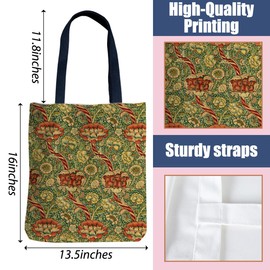 NGZS Vintage Flowers Tote Bag for Women Coworker Daughter Bestie Sisters Floral Blooms Beach Bag Christmas Thanksgiving Birthday Gifts Botanical Reusable Grocery Bags for Shopping Vacation Gym Work
