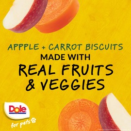 Dole for Pets Freshly Fetched Dog Biscuits, Apple & Carrot Flavor Dog Treats, 7oz | Flavored with Real Veggies, No Wheat, Corn, Soy, Artificial Flavors, Colors, Preservatives, or Animal Products